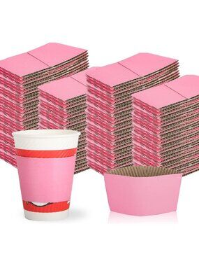 Eco-Friendly Disposable Coffee Cup Sleeves - Insulated Kraft Holders for Hot